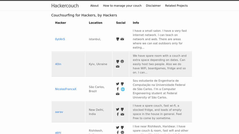 HackerCouch Landing Page