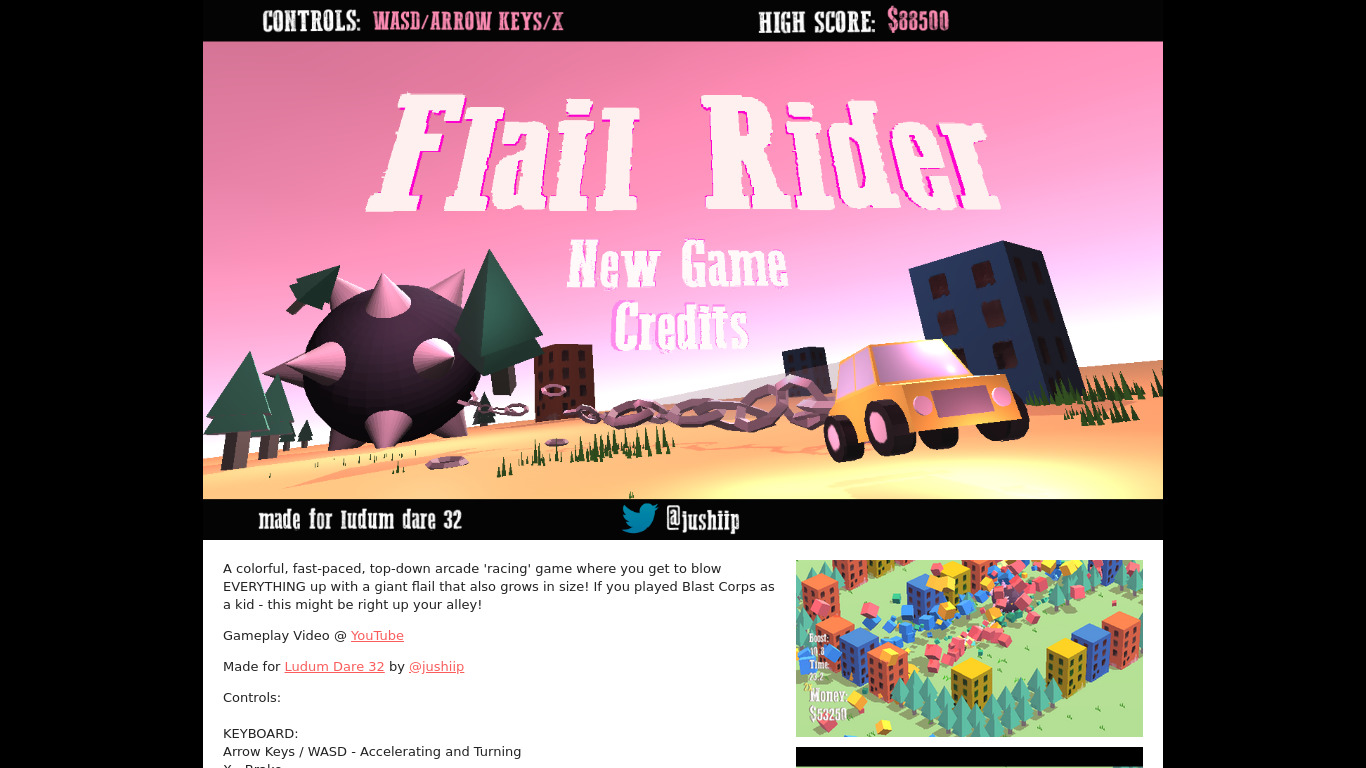 Flail Rider Landing page