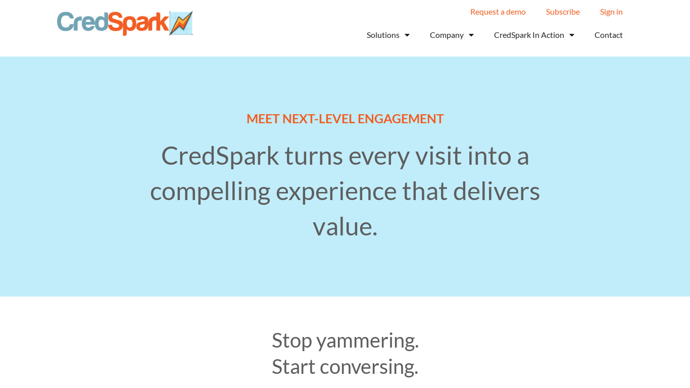 CredSpark Landing page
