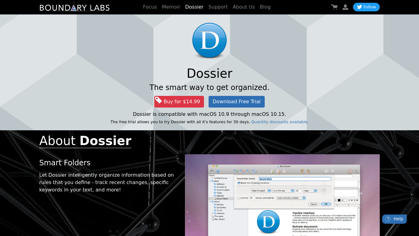 Dossier Landing page