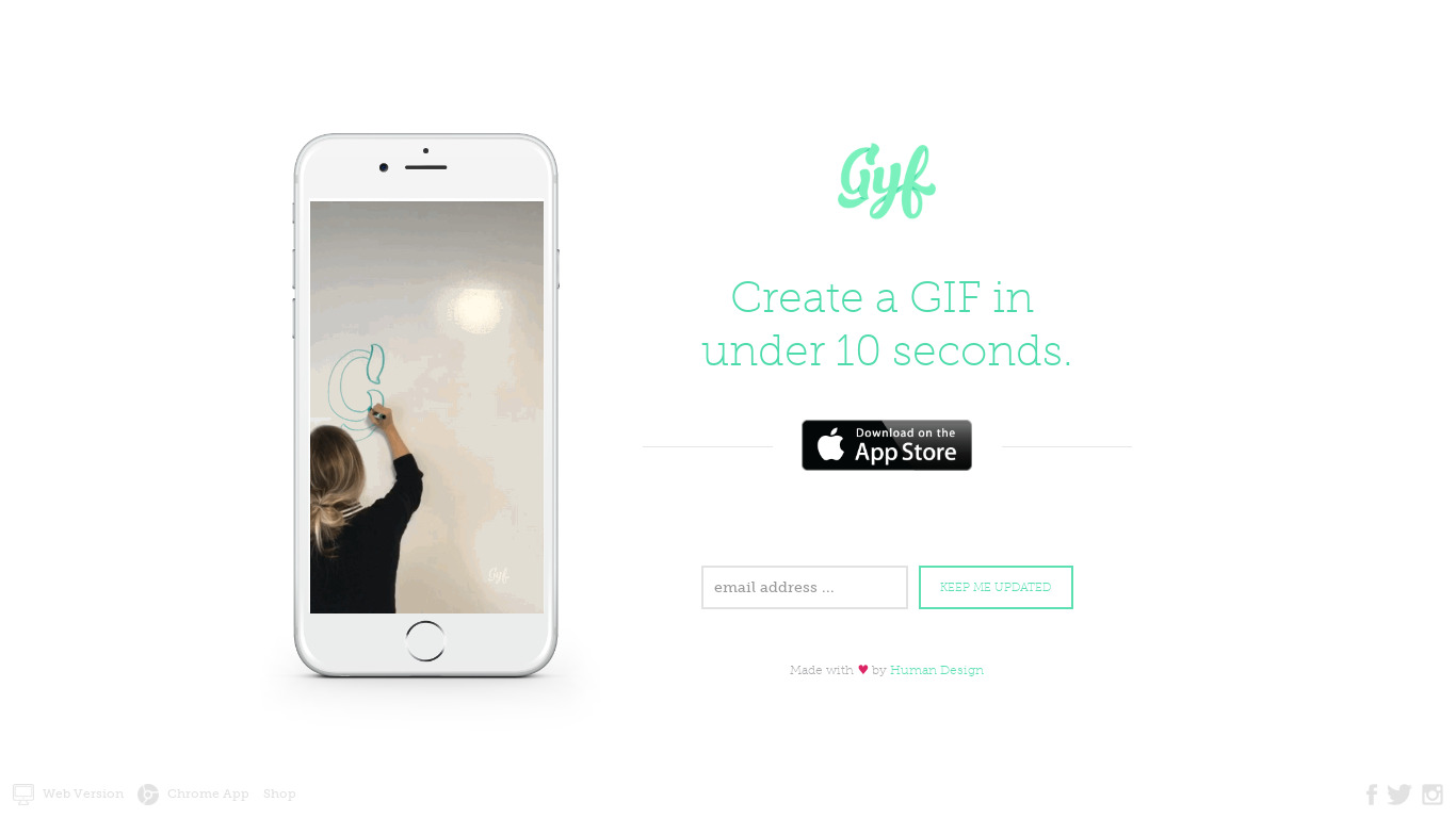Gif Your Face Landing page