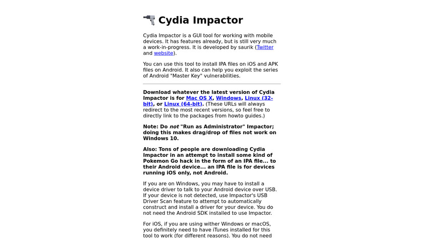 Cydia Impactor Landing Page