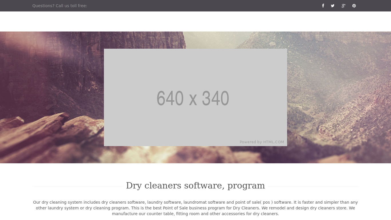 Dry Cleaning Software Landing page