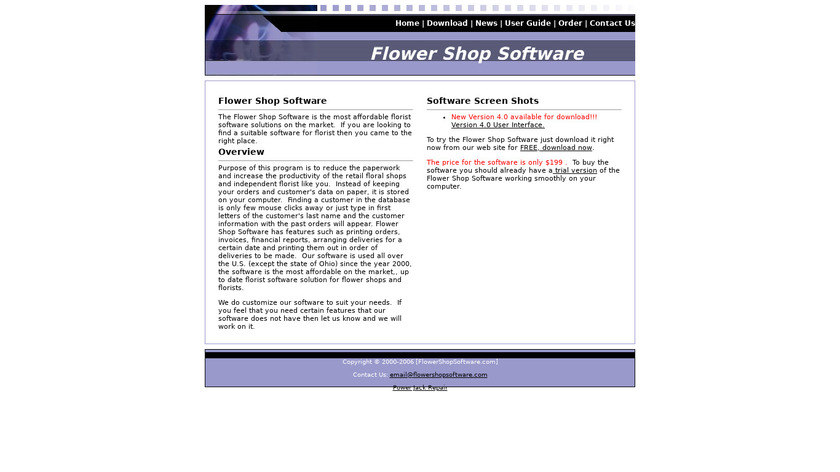 Flower Shop Software Landing Page