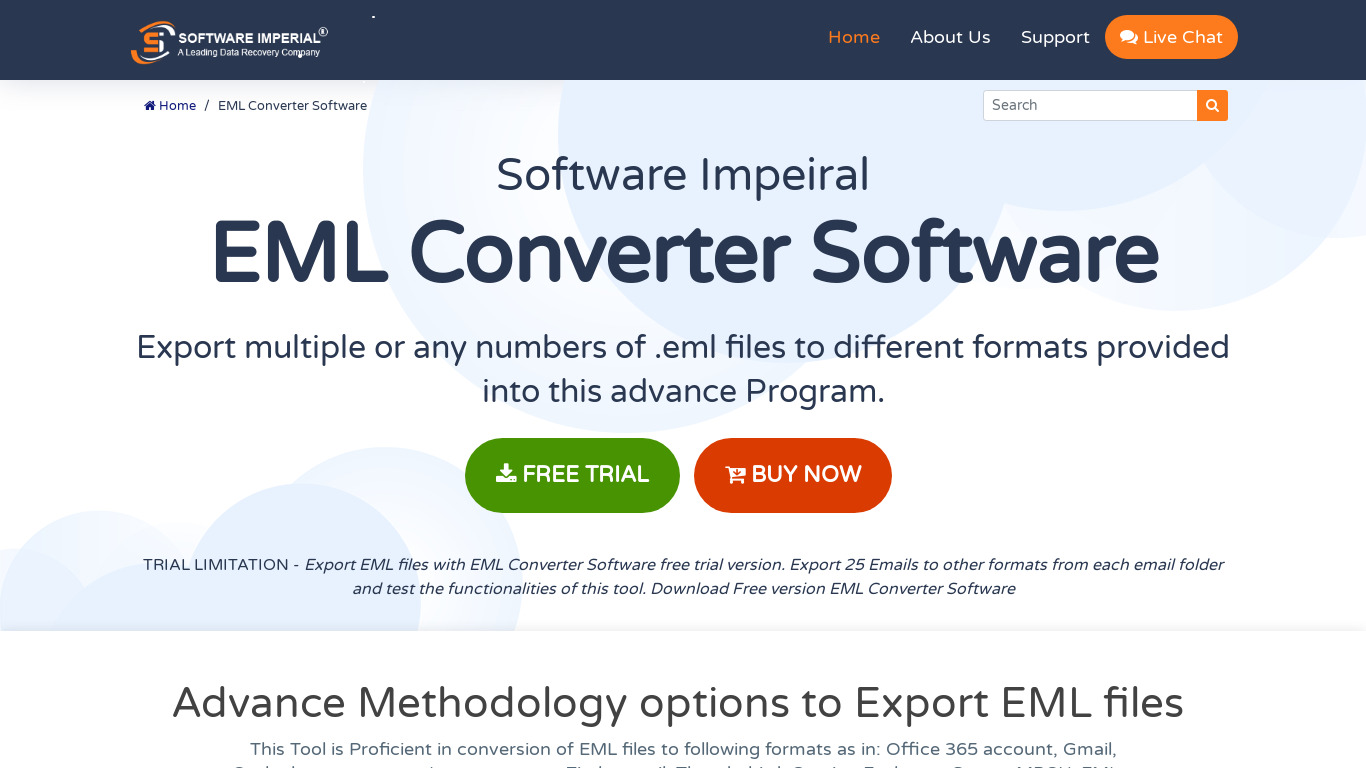 EML Converter Software Landing page