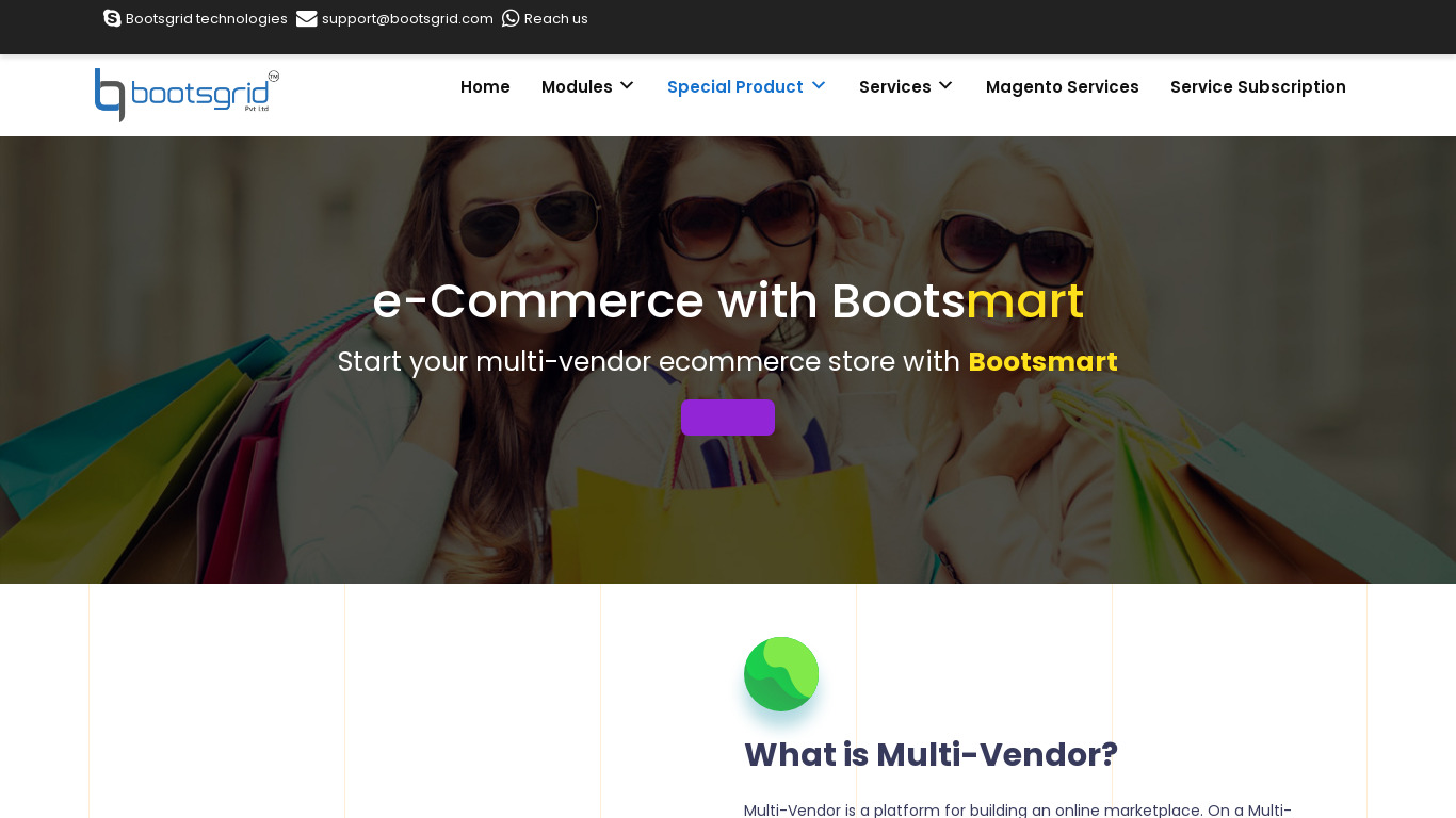 Bootsmart by Bootsgrid Landing page