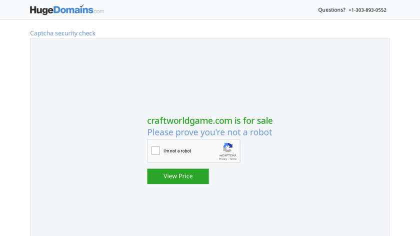 CraftWorld Landing Page