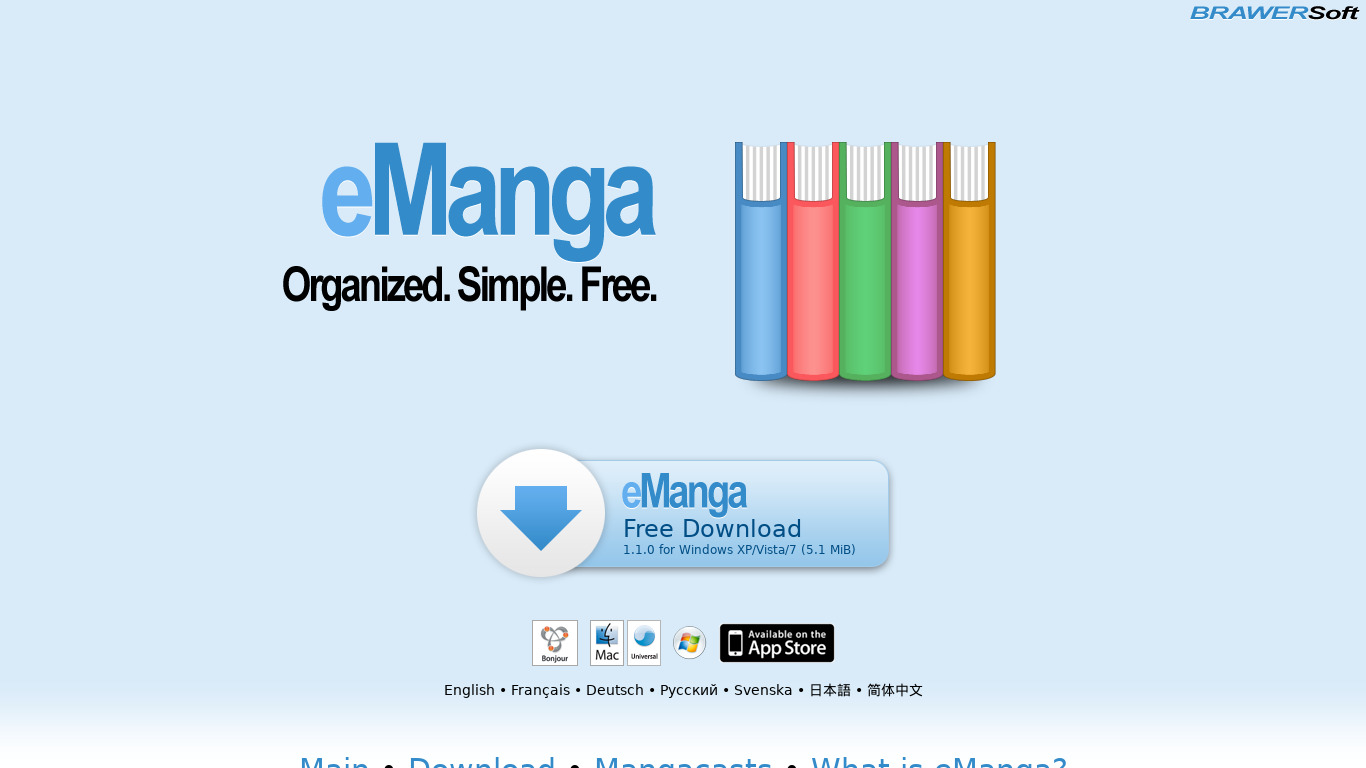eManga Landing page