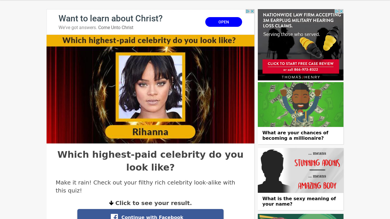 Celebrity Look Alike? Landing page