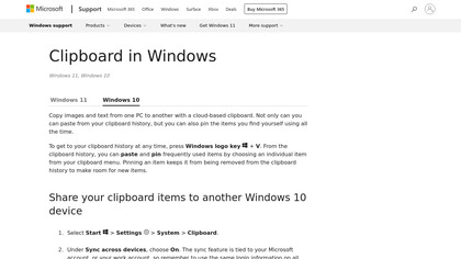 Windows 10 Clipboard image
