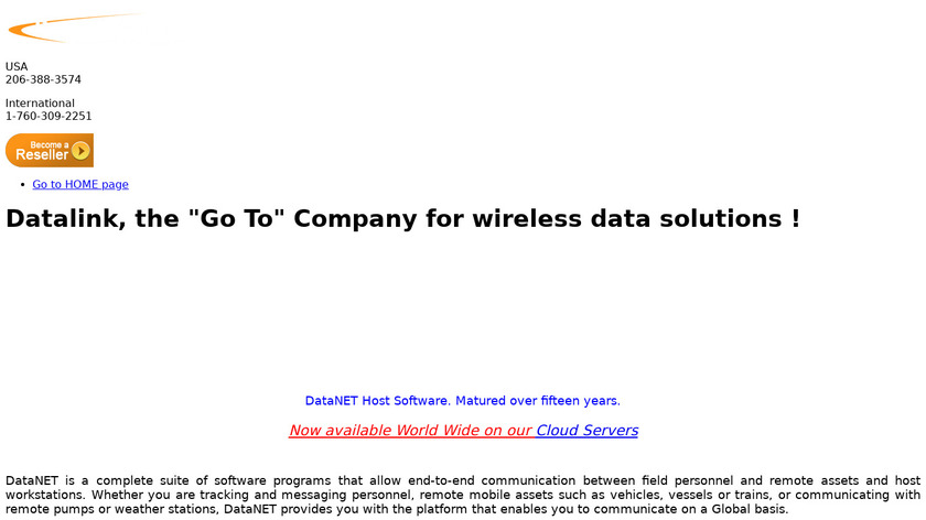 datalinkinternational.cloud DataNET Landing Page