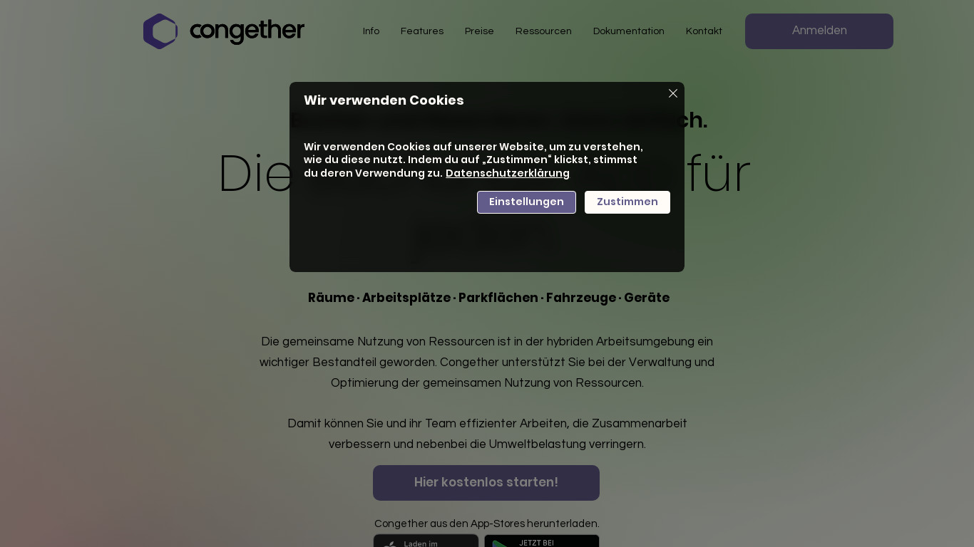 Congether Landing page