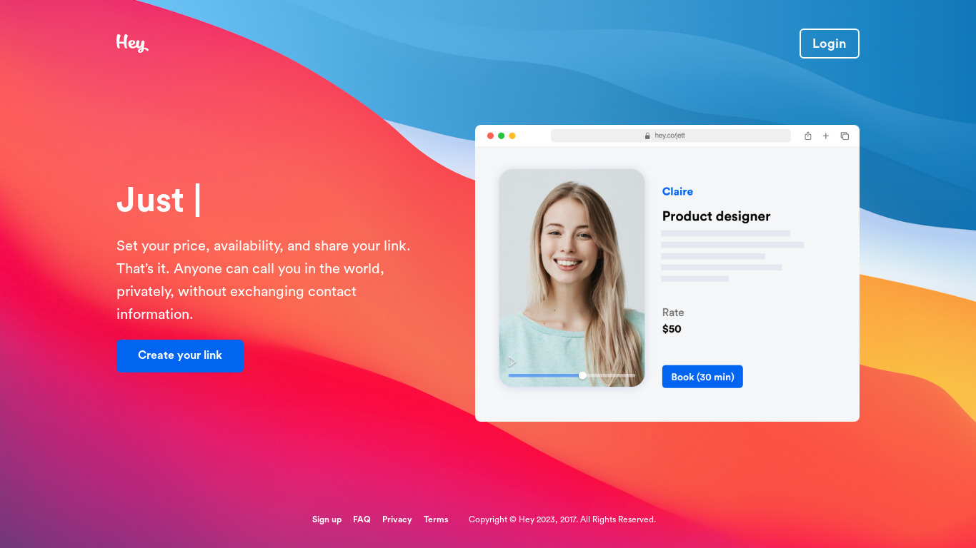 Heyday Landing page