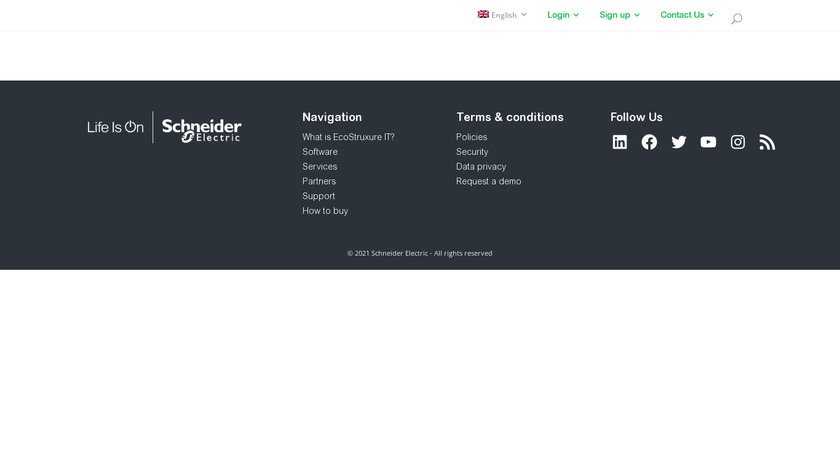 EcoStruxure IT Expert Landing Page