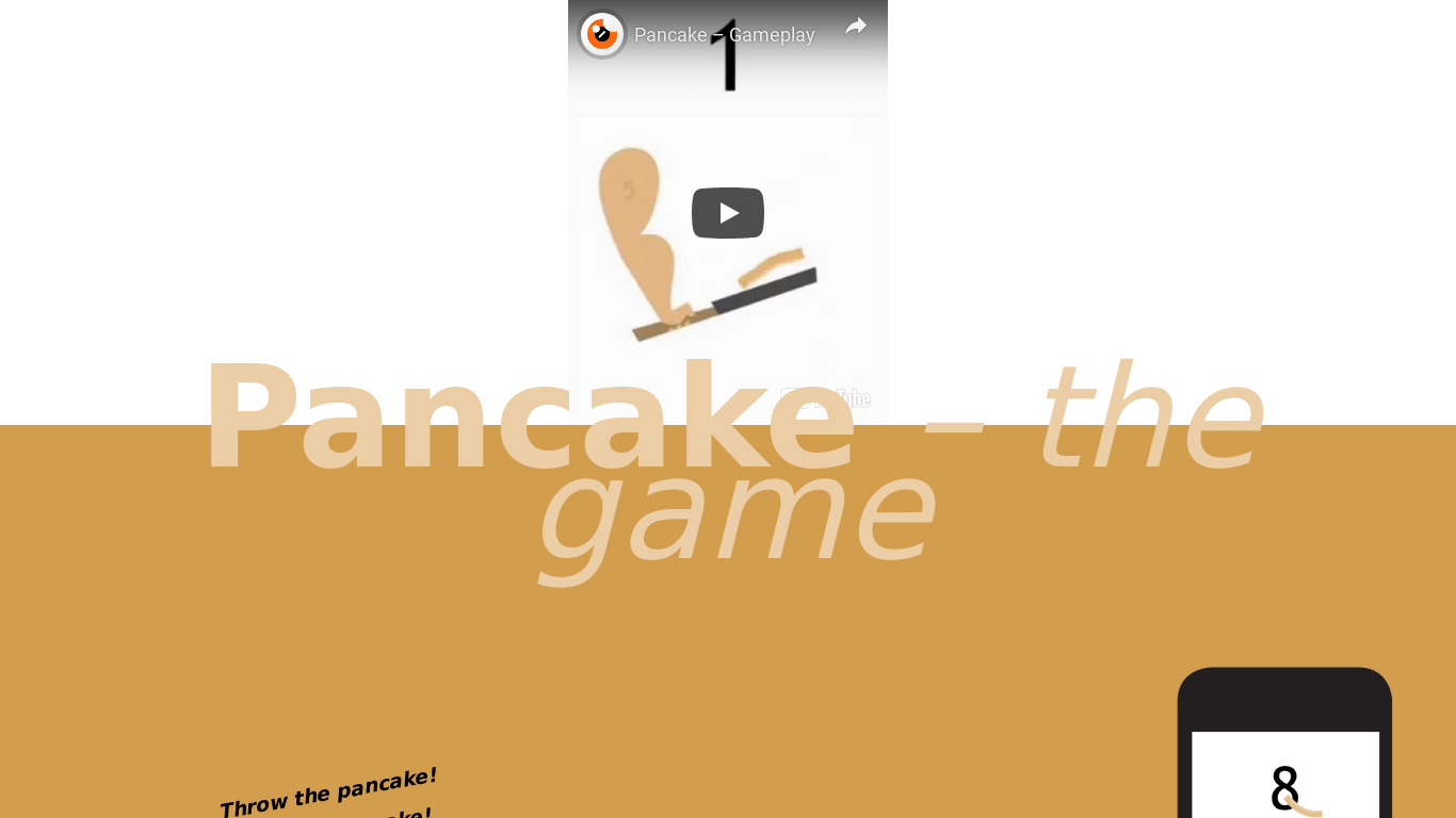 Pancake - The Game Landing page