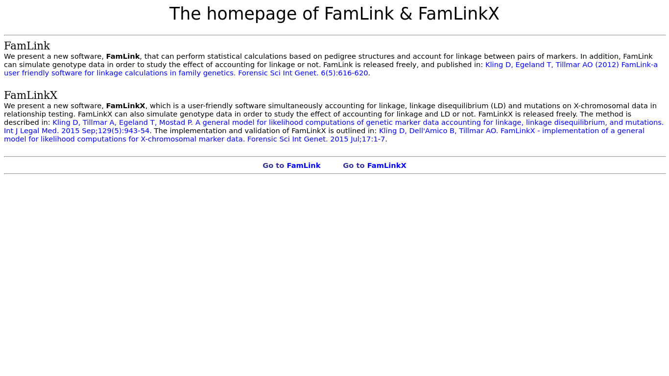 FamLinkX Landing page