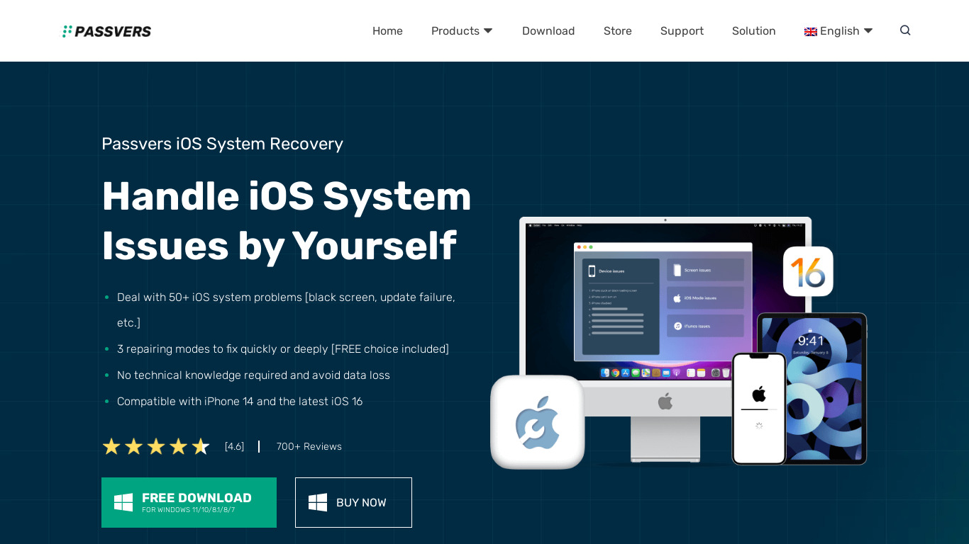 FonePaw iOS System Recovery Landing page