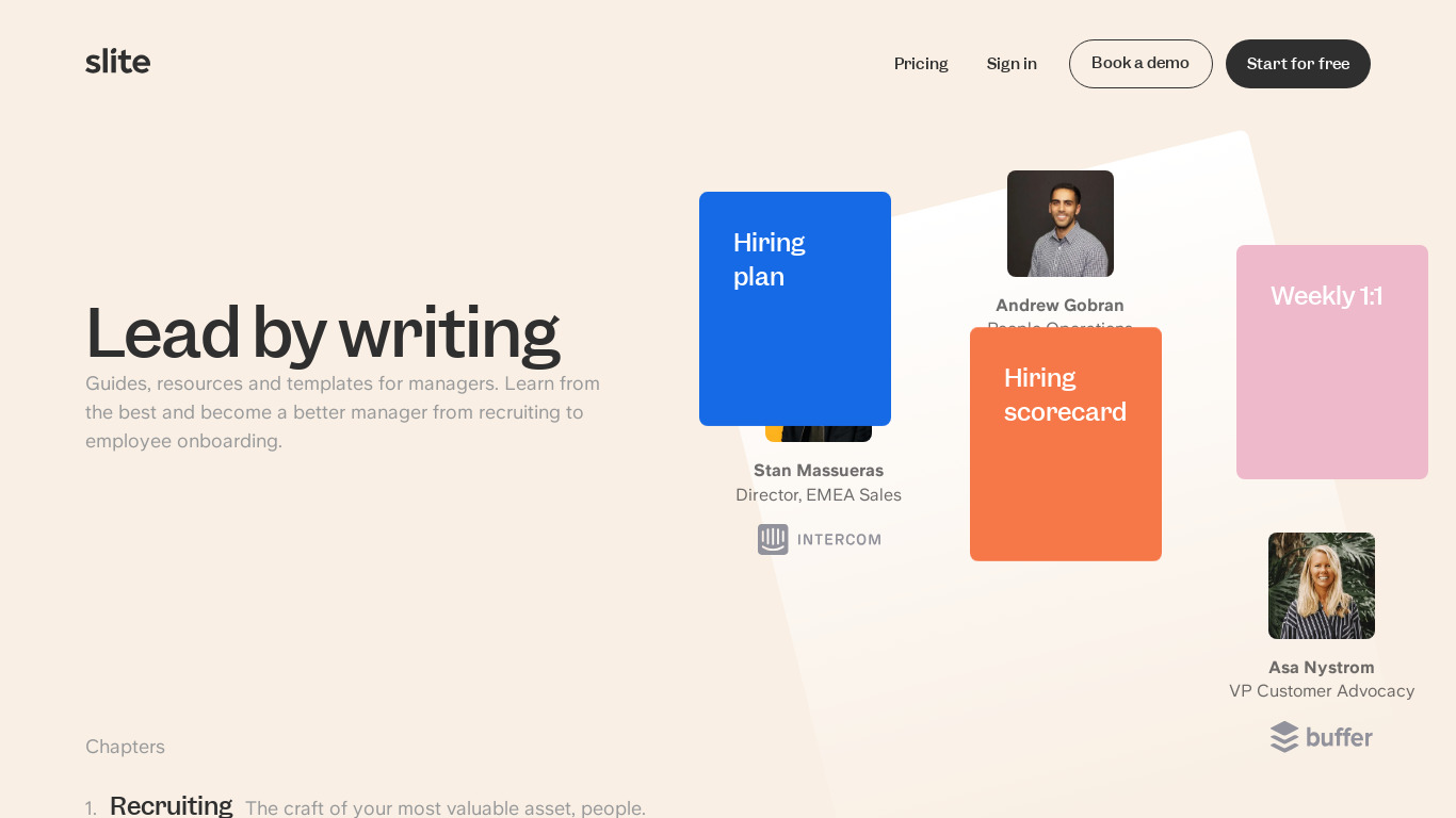 Lead by Writing Landing page