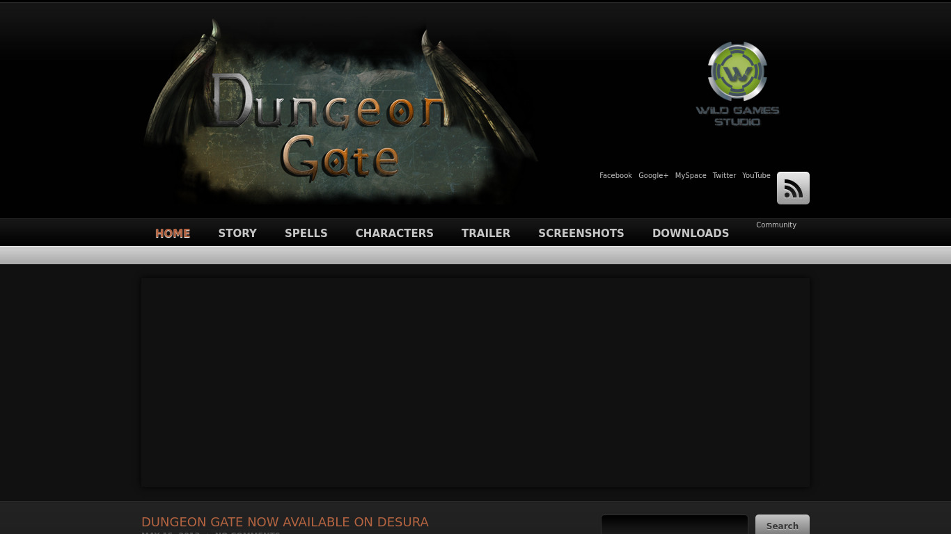 Dungeon Gate Landing page