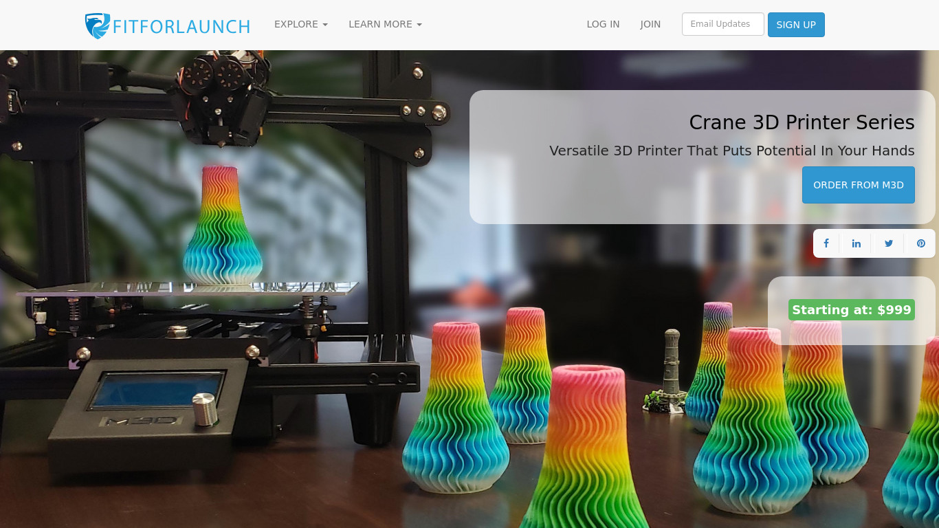 Crane Bowden 3D Printer Landing page