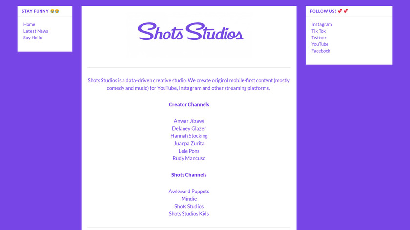 Shots App Landing Page