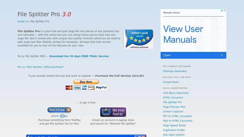 File Splitter Pro Landing Page