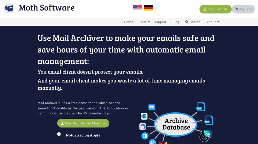 Mail Archiver X Landing Page