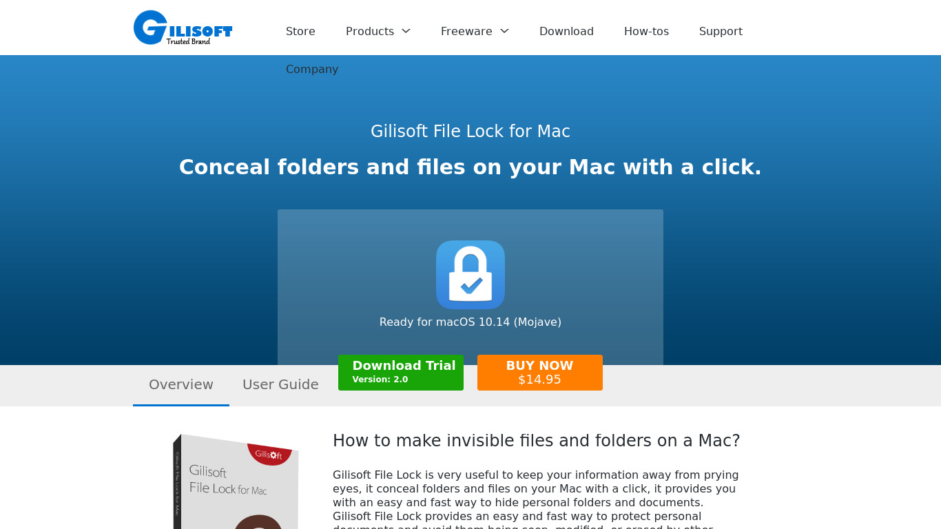 Gilisoft File Lock for MAC Landing page