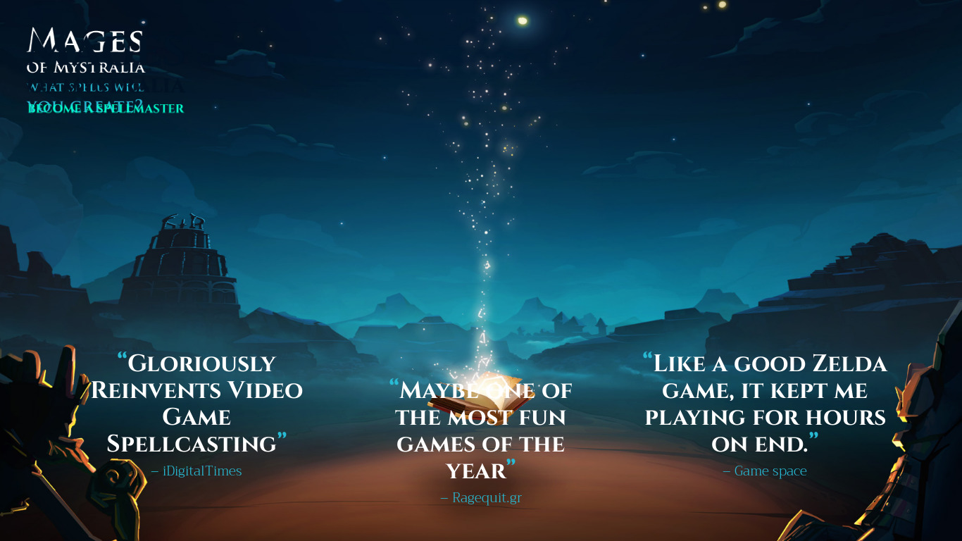 Mages of Mystralia Landing page