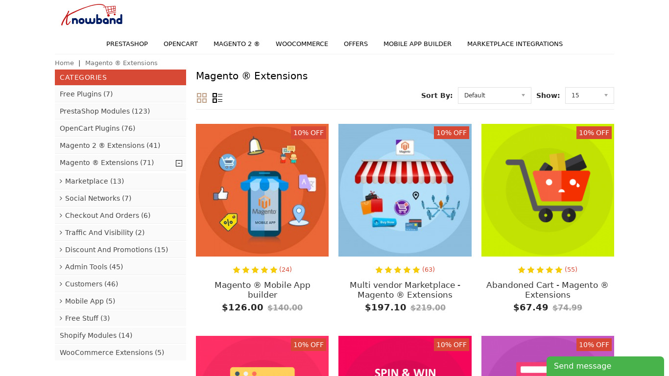 Knowband Magento Extensions Landing page