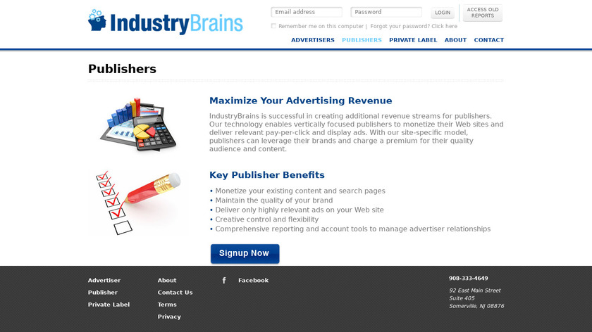 IndustryBrains Landing Page