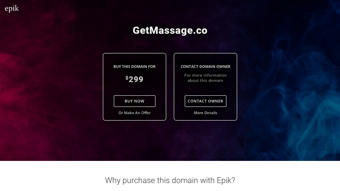 getmassage.co Massage Directory Landing page