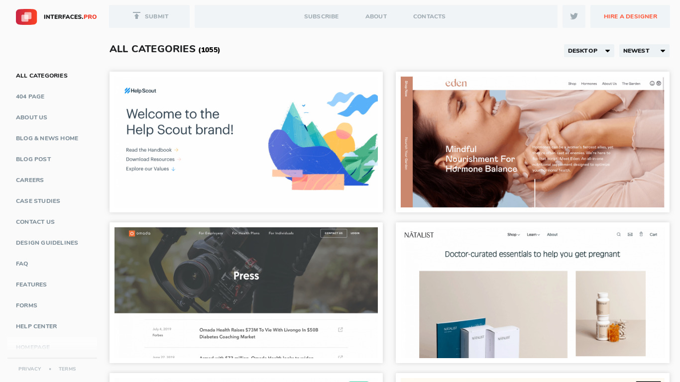 Interfaces.pro Landing page