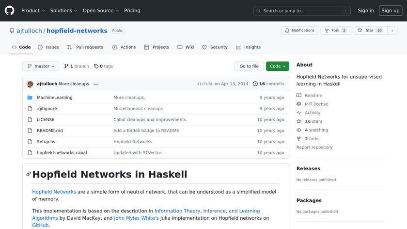 Hopfield Networks Landing Page