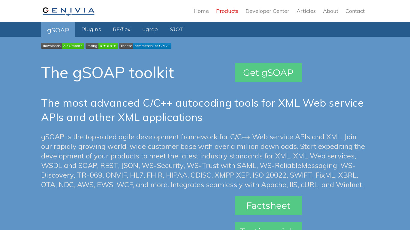 gSOAP Landing page