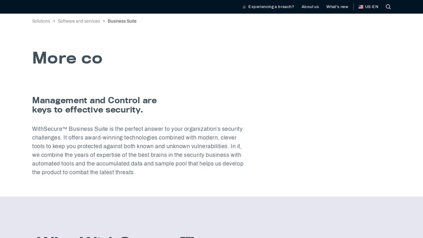 F-Secure Business Suite Landing Page