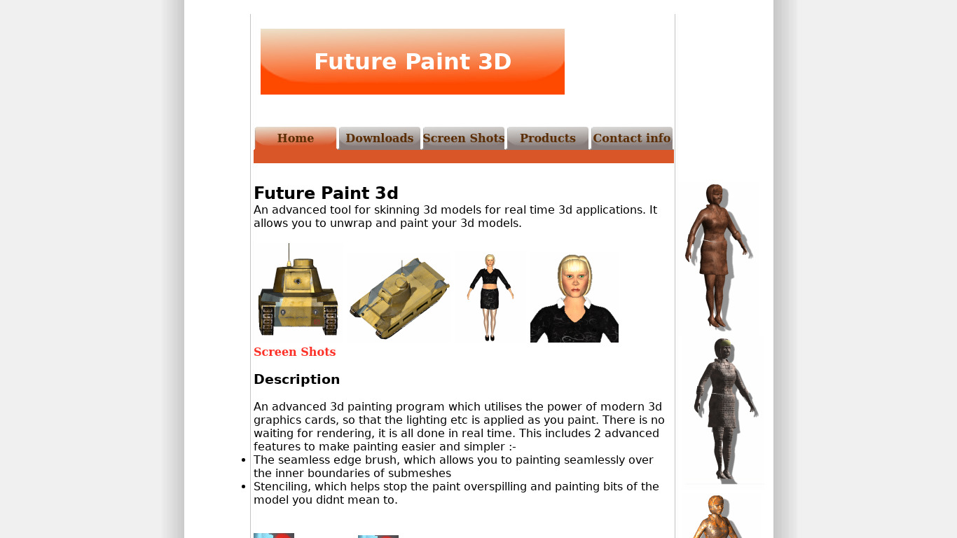 Future Paint 3d Landing page