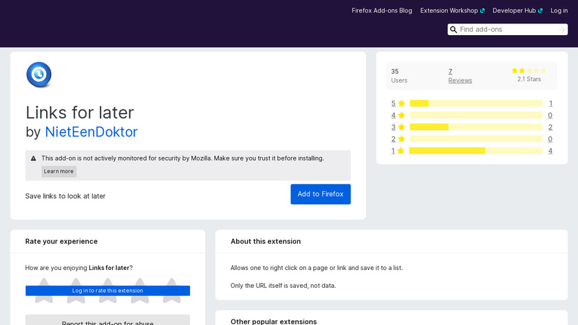 Links for later Landing Page