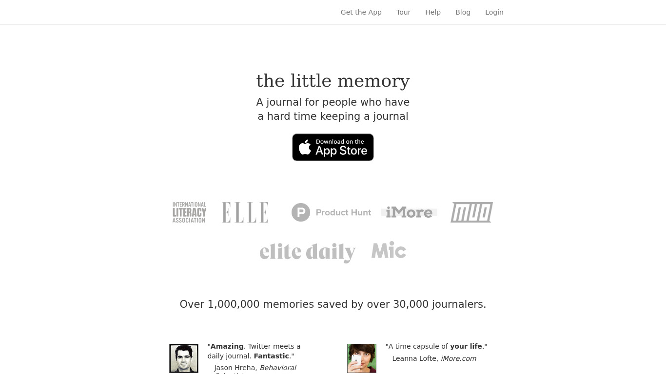 Little Memory Landing page