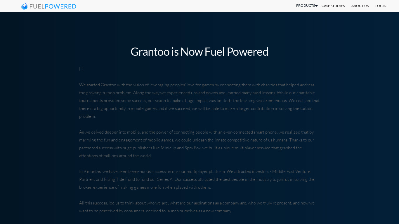 Grantoo Landing page