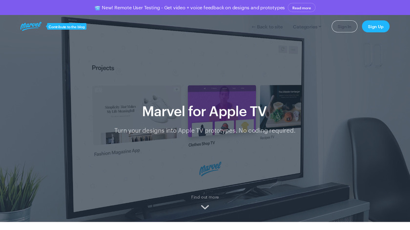 Marvel for Apple TV Landing Page