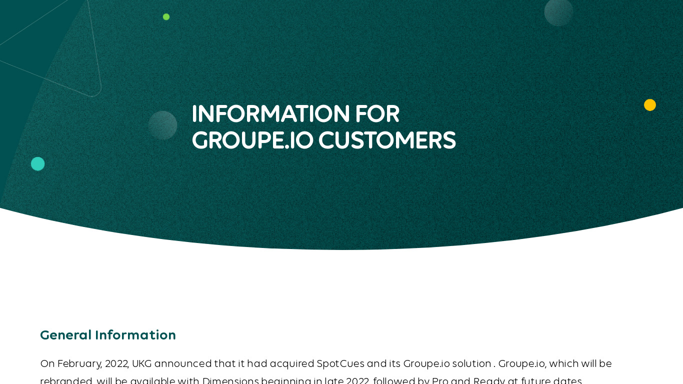 Groupe Landing page