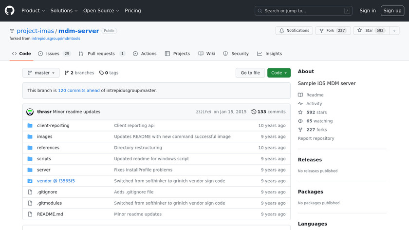 iOS MDM Sample Server Landing Page