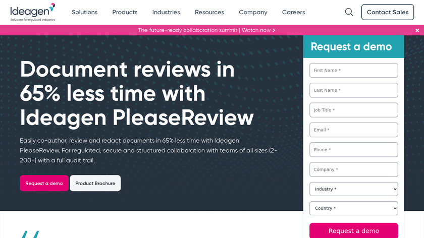 Ideagen PleaseReview Landing Page