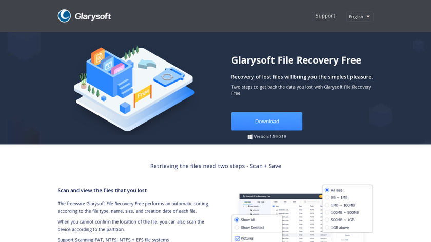 Glary Undelete Landing Page