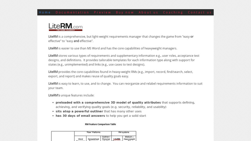 LiteRM Landing Page