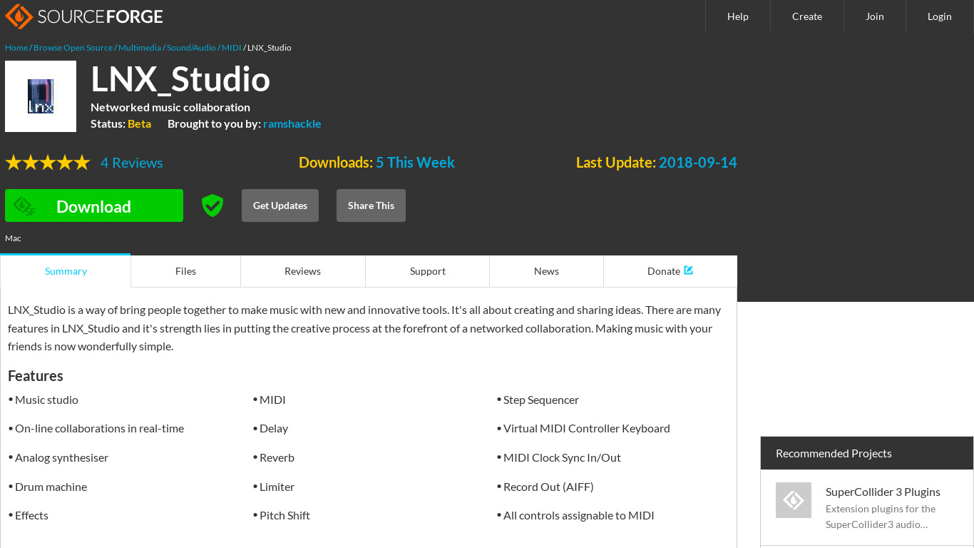 LNX Studio Landing page