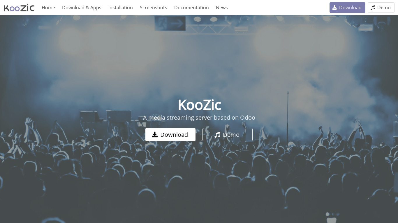 KooZic Landing page