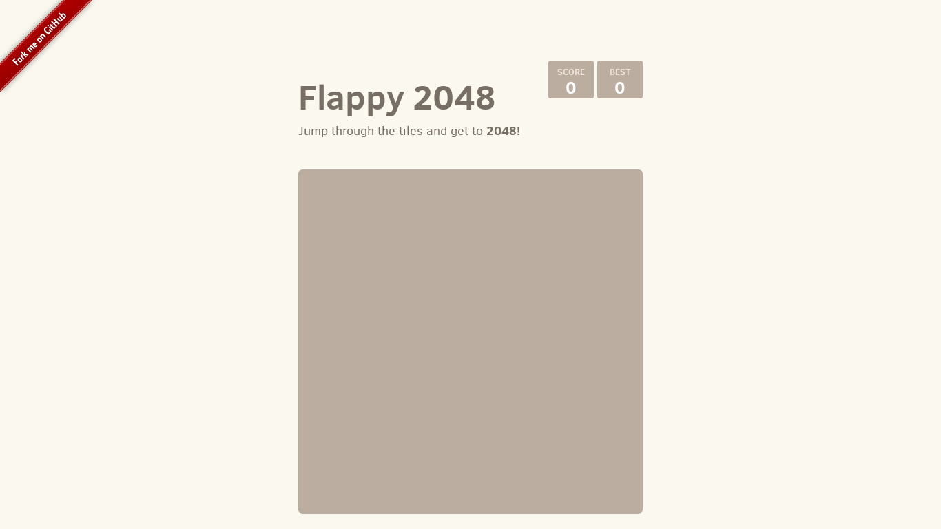 Flappy 2048 Landing page