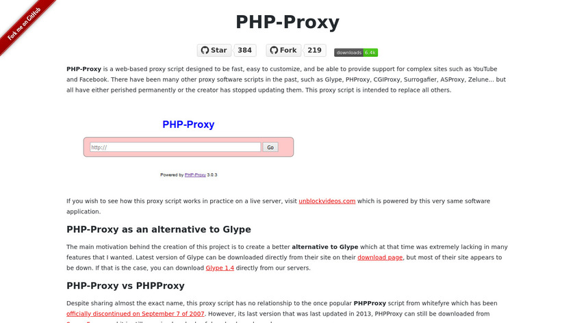 PHP-Proxy Landing Page